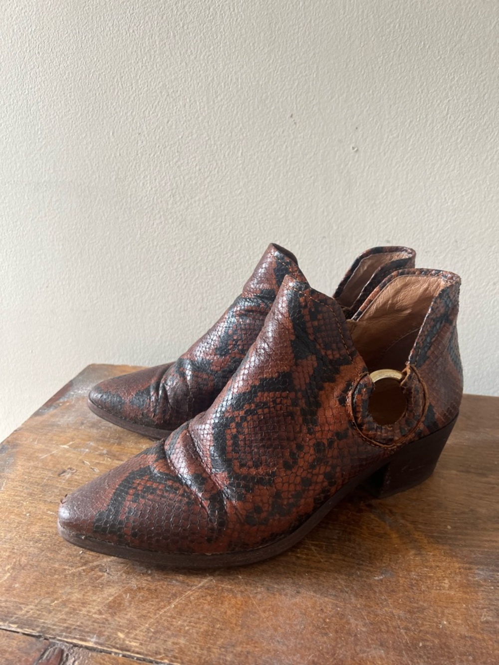 Women's Snakeskin Frye Ankle Boots